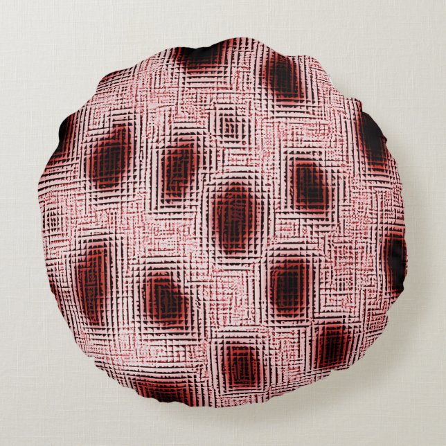 Spotted Pink-Red Round Cushion (Back)