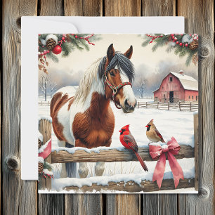 Spotted Pinto Horse and Cardinals Personalised