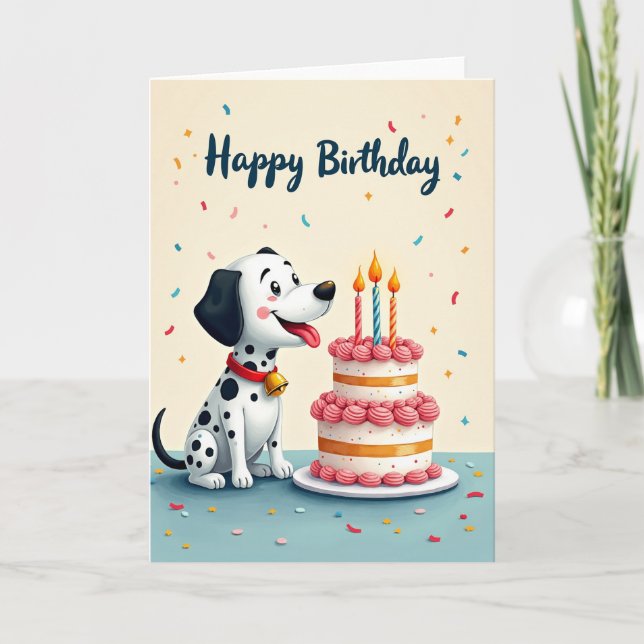 Spotted Pup Birthday Card (Front)
