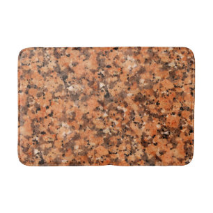 Spotted Rock Texture Lively Pattern Orange Black Bath Mat