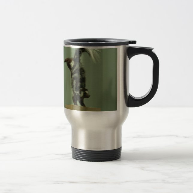 Spotted skunk; museum exhibit travel mug (Right)