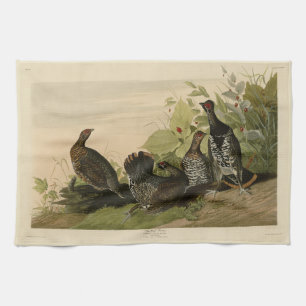Spotted (Spruce) Grouse Audubon's Birds of America Tea Towel