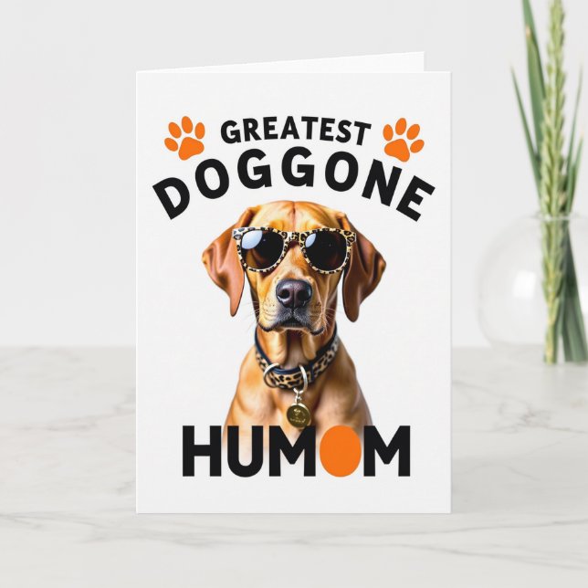 Spotted Sunglasses Dog Card (Front)