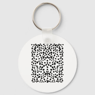 Spotted White With Black Polka Dots Dalmatian _1  Key Ring