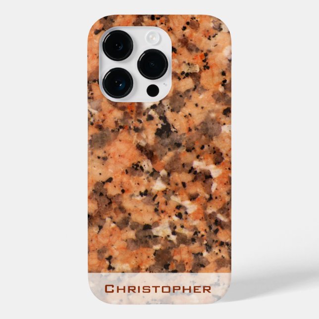 Spottet Rock Structure Dotted Pattern with Name Case-Mate iPhone Case (Back)