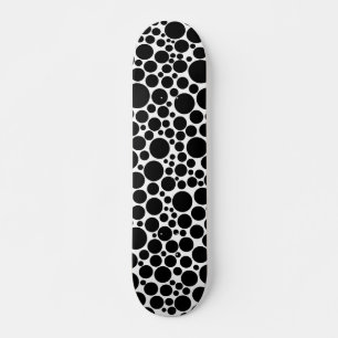 Spotty - Black on White Skateboard