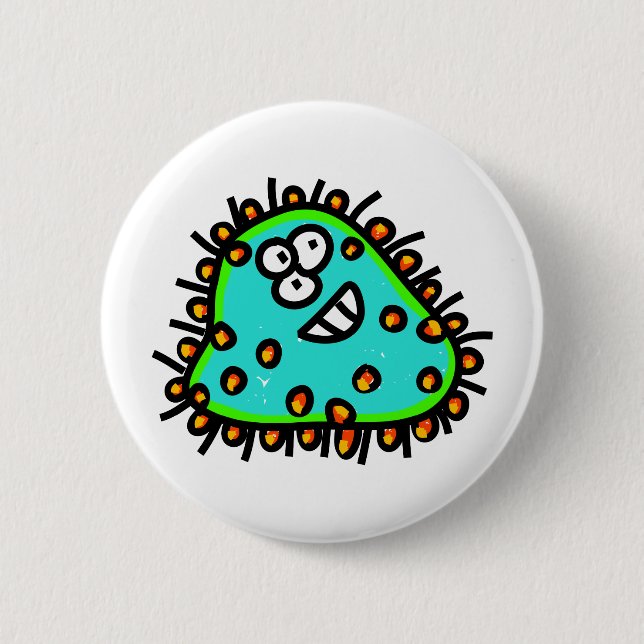 Spotty Cartoon Germ 6 Cm Round Badge (Front)