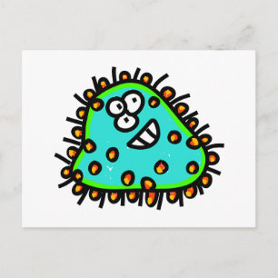 Spotty Cartoon Germ Postcard
