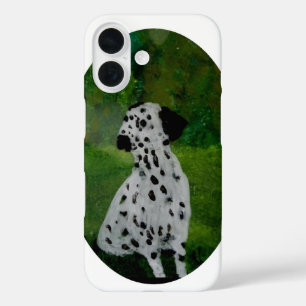 Spotty Dalmatian Dog Art iPhone 16 Case