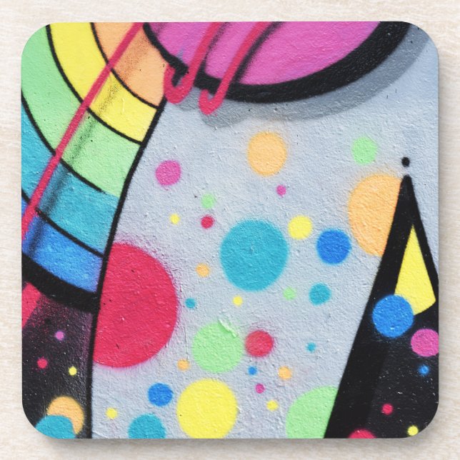 spotty graffiti coaster (Front)