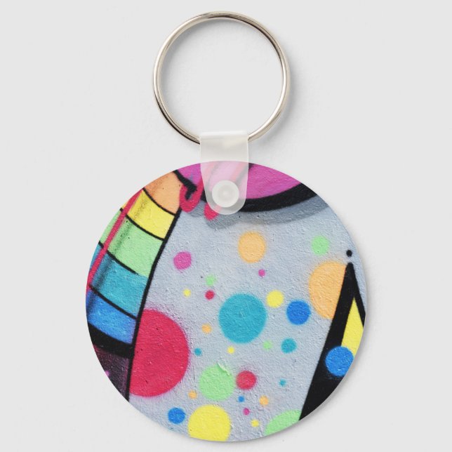 spotty graffiti key ring (Front)