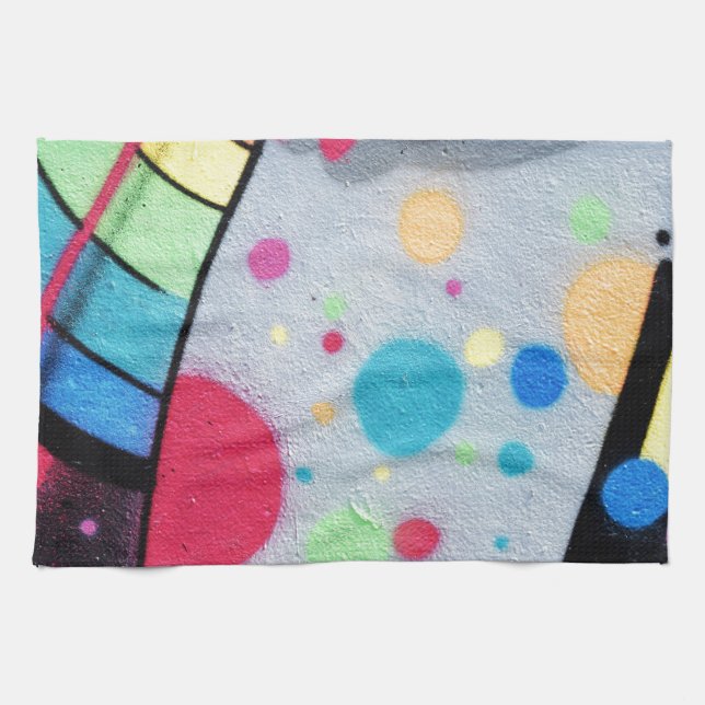 spotty graffiti tea towel (Horizontal)