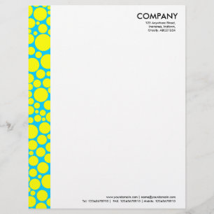 Spotty Margin - Yellow of Light Blue Personalised Letterhead