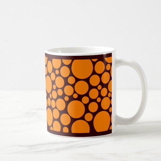 Spotty Orange on Dark Brown Coffee Mug (Right)