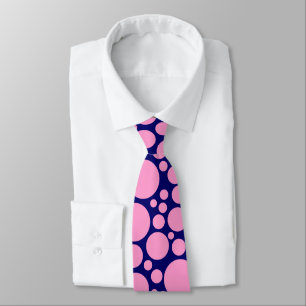 Spotty - Pink on Dark Blue (000066) Tie