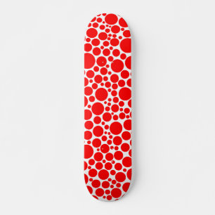 Spotty - Red on White Skateboard