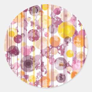 Spotty Striped White Pattern Classic Round Sticker