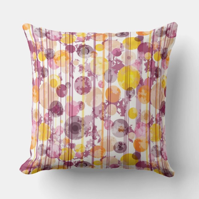 Spotty Striped White Pattern Cushion (Front)