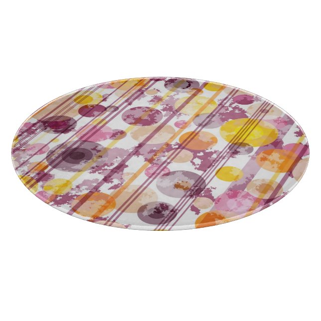 Spotty Striped White Pattern Cutting Board (Corner)