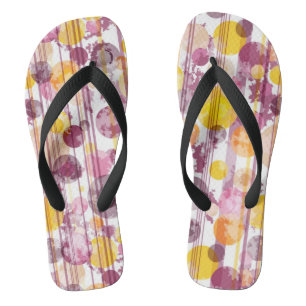 Spotty Striped White Pattern Jandals
