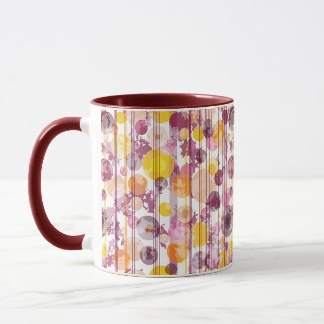 Spotty Striped White Pattern Mug (Left)