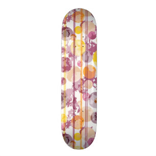 Spotty Striped White Pattern Skateboard