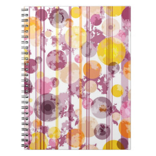 Spotty Striped White Pattern Spiral Notebook