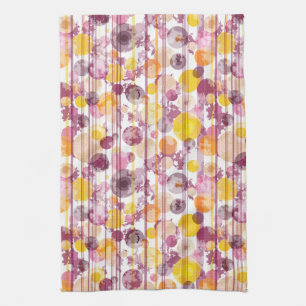 Spotty Striped White Pattern Tea Towel