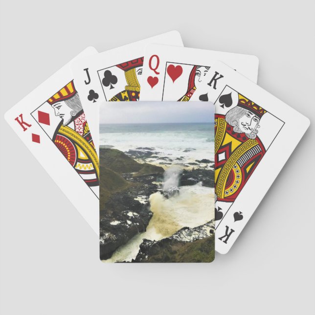 Spouting Horn, Cape Perpetua, Oregon Coast Playing Cards (Back)