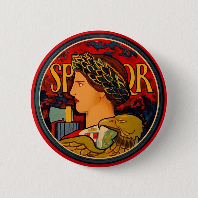 SPQR Italian Emblem 6 Cm Round Badge (Front)