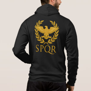 SPQR Roman Eagle Emblem – Golden Aquila & Laurel Hoodie