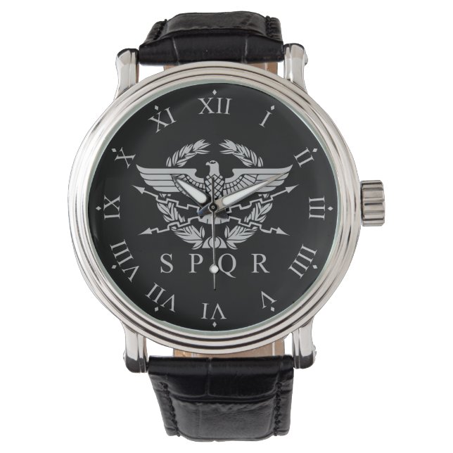 SPQR The Roman Empire Emblem Numerals Watch (Front)