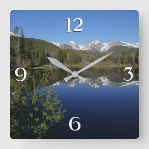 Sprague Lake I at Rocky Mountain National Park Square Wall Clock