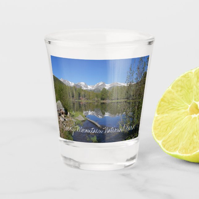 Sprague Lake II at Rocky Mountain National Park Shot Glass (Front)