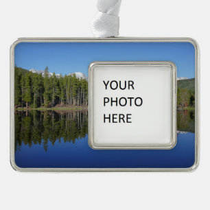 Sprague Lake Reflection Silver Plated Framed Ornament