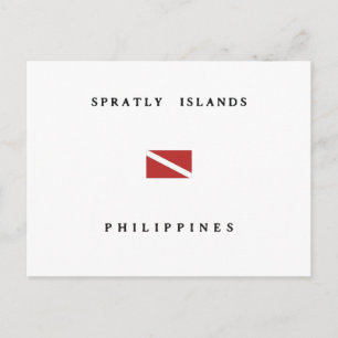 Spratly Islands Philippines Scuba Dive Flag Postcard