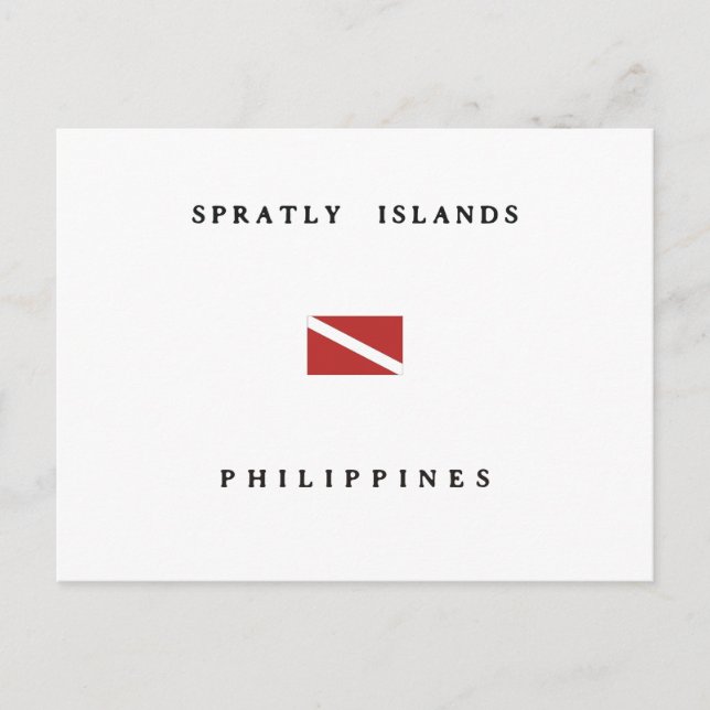 Spratly Islands Philippines Scuba Dive Flag Postcard (Front)