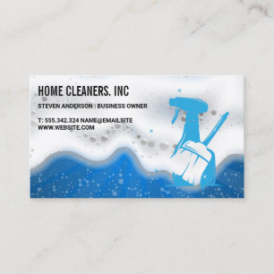Spray Bottle Broom Soap Bubbles cleaners Business Card