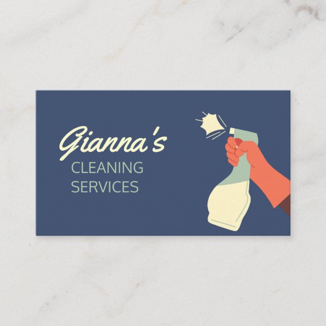 Spray Bottle Cleaning Service Business Card (Front)