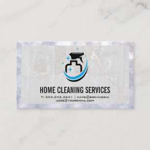 Spray Bottle Logo Marble and Boke Business Card