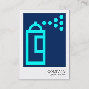 Spray Can - Cyan on Dark Blue 00255e Business Card