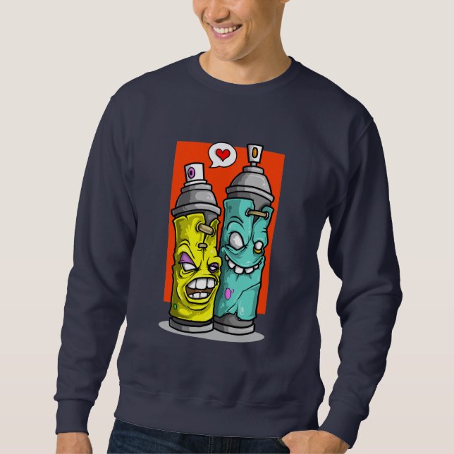 SPRAY CAN graffiti character paint Hoakser Sweatshirt (Front)