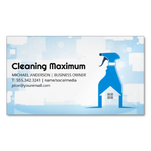 Spray Cleaning Bottle Home Cleaner Services Magnetic Business Card