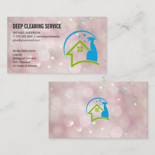 Spray Cleaning Home Logo Boke Business Card