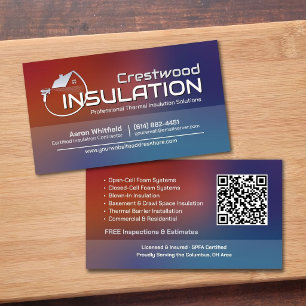 Spray Foam Insulation Contractor Professional Business Card