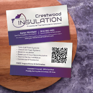 Spray Foam Insulation Contractor Professional Business Card