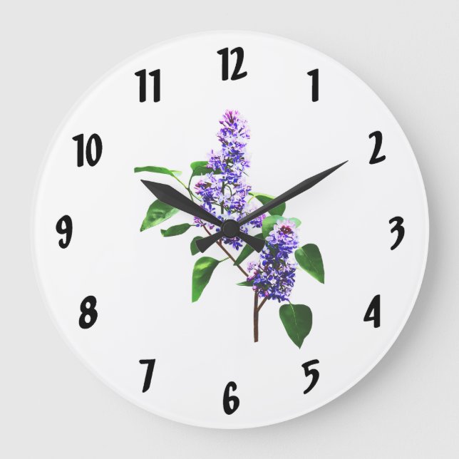Spray of Lilacs Large Clock (Front)
