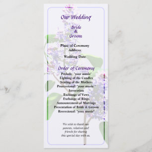 Spray of Lilacs Wedding Program Programme