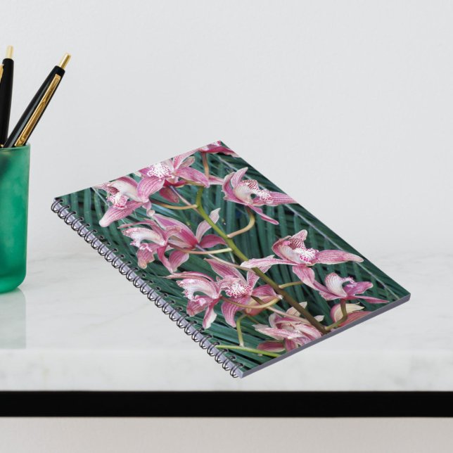 Spray of Pink Cymbidium Orchids Floral Notebook (In Situ)
