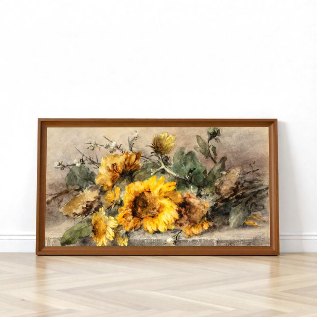 Spray of sunflowers on a stone, M. Roosenboom Poster (Creator Uploaded)